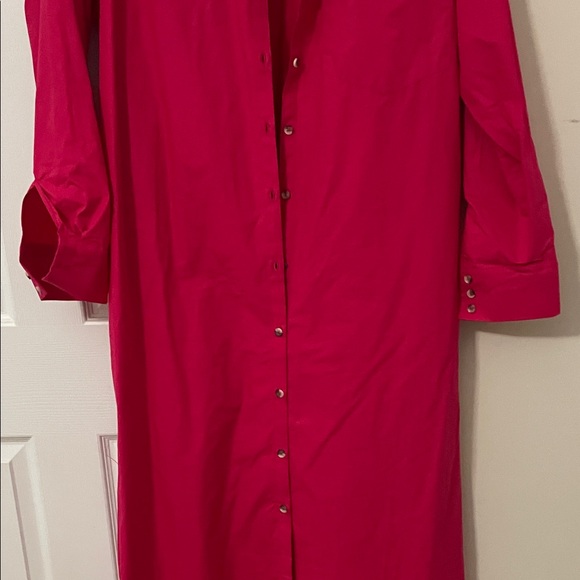 NWOT Maeve by anthropologie Vibrant Pink Button-Up Dress size XL - Picture 7 of 11